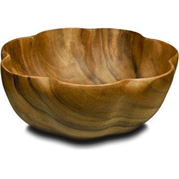 Bowl Acacia Large Scalloped Round 12x4