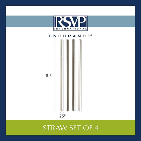 Straws S/S Set/4 Long straight