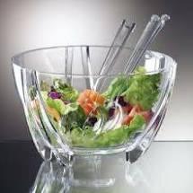PRODYNE Acrylic Salad Bowl & Servers 6qt