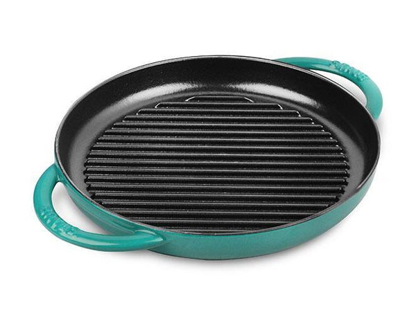 Staub Cast Iron 10" Grill Pan - Turquoise