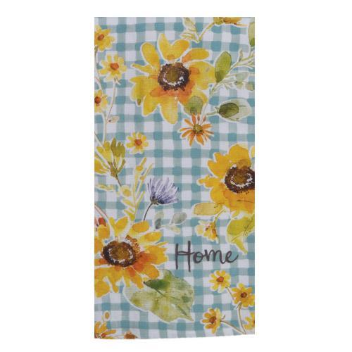 Kay Dee Towel Terry Sunflower Home Blue Checkered
