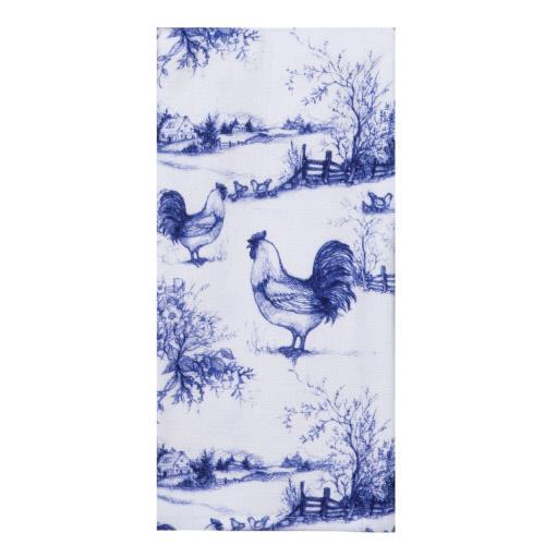 Kay Dee Towel Terry Blue Rooster