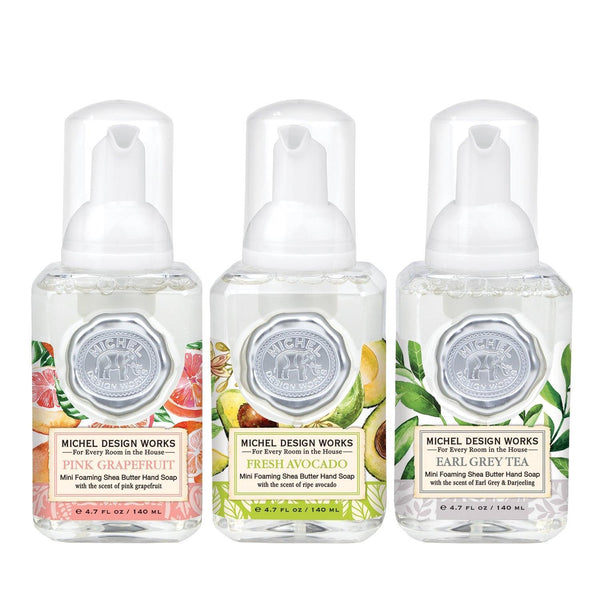 Michel Design Works Mini Foaming Hand Soap Set of 3 - Earl Grey, Pink Grapefruit, Avocado