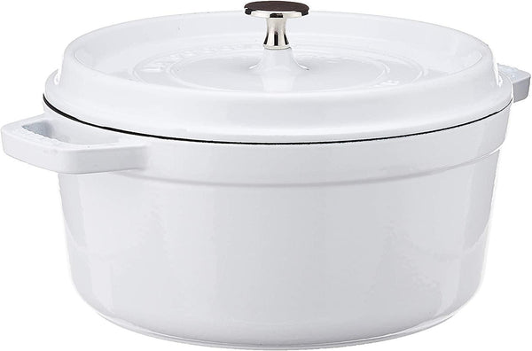 Staub Cast Iron 5.5qt Round Dutch Oven - White