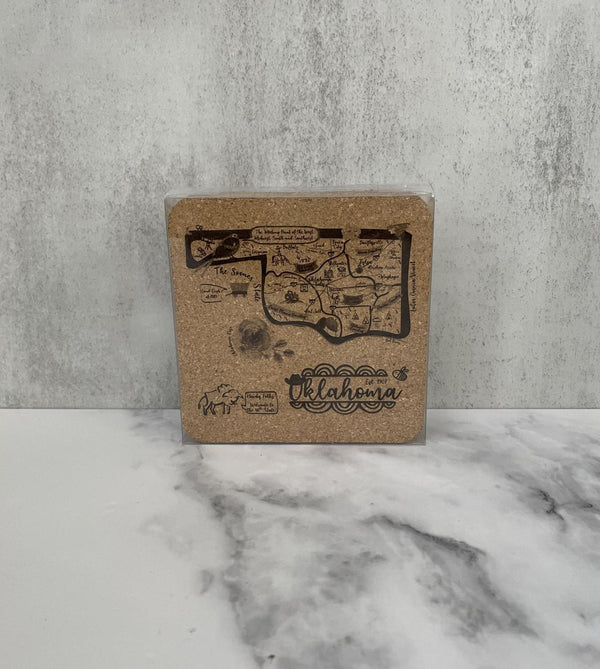 Oklahoma Cork Coaster Set