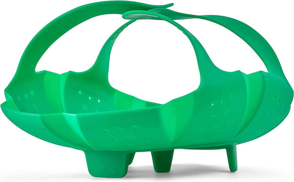 Silicone Vegetable Steamer Green 16"x9"x3"