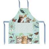 Green Box Art Adult Apron - Feline Butterfly Friends