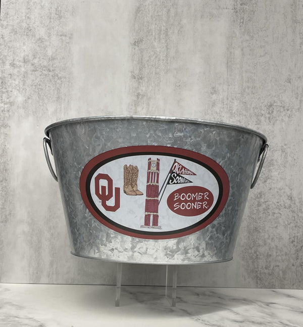 Magnolia Lane OU Icon Galvanized Bucket