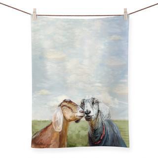 Green Box Art Tea Towel - Goat Besties