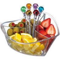 PRODYNE Server Divided Clear & Set Picks colored hors d'oeuvres