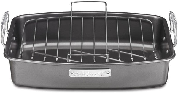 Cuisinart 17" x 13" Roasting And Lasagna Pan Nonstick Roaster with V-Rack