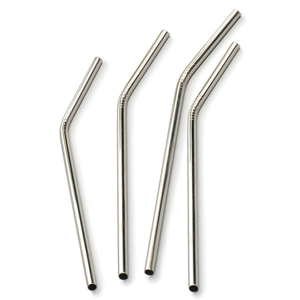 RSVP Stainless Steel Bent Straws Set of 4