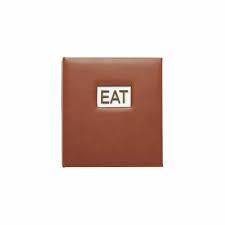 Recipe Book EAT with Brown Leatherette
