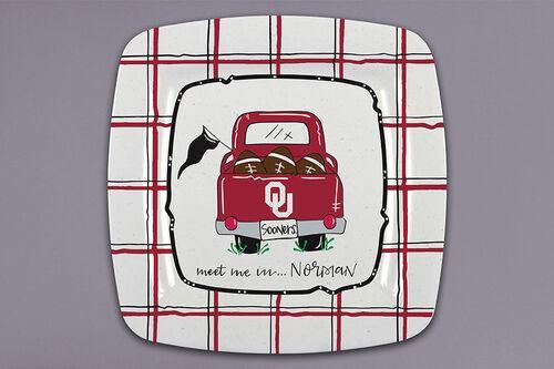 Magnolia OU Red Truck Square P late Melamine