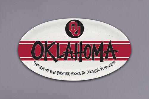 OU Melamine Oval Plate Oklahoma Sooner Nation Boomer Sooner