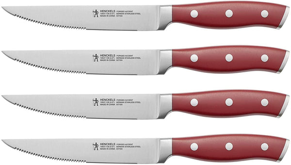 Henckel Accent 4pc Steak Knife Set - Red