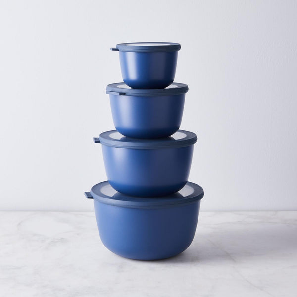 Bowls Lg. Set/4 Denim w/LIDS