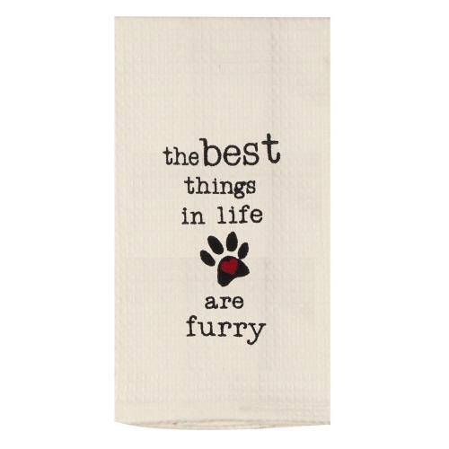 Kay Dee Towel Waffle Best Things in Life are Furry