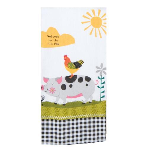 Kay Dee Towel Terry Welcome to the Pig Pen Dual Purpose Terry