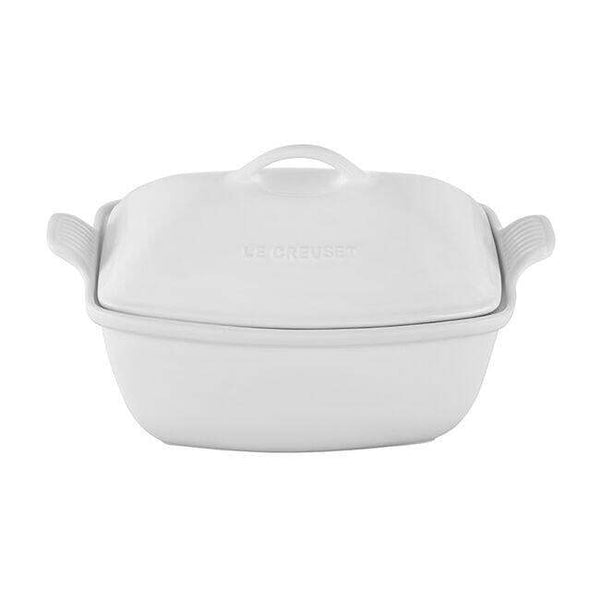 Le Creuset Stoneware Heritage 4.5qt Deep Covered Baker - White