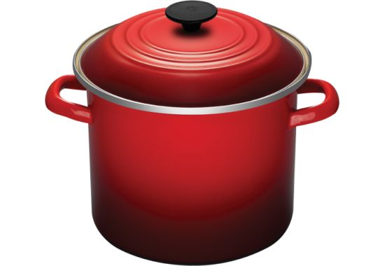 Le Creuset Stainless Steel 8qt Stockpot - Cerise (Red)