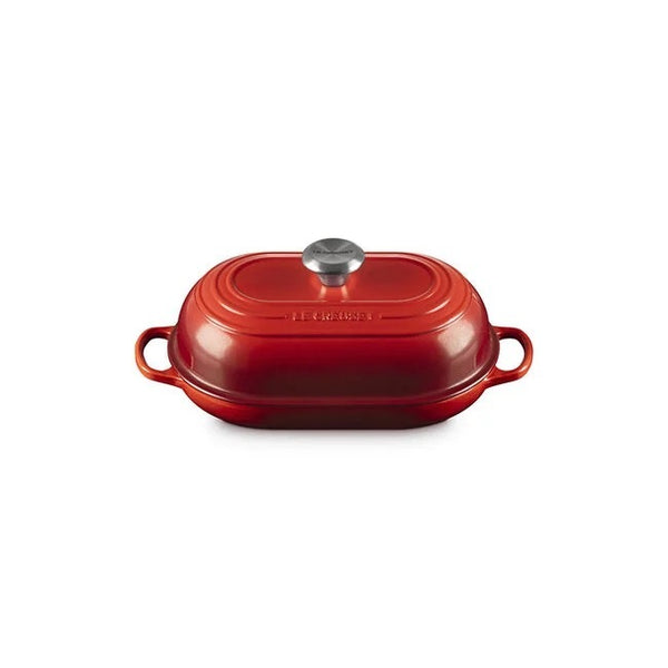 Le Creuset Cast Iron Signature 11.5" Oval Bread Oven - Cerise with SS Knob