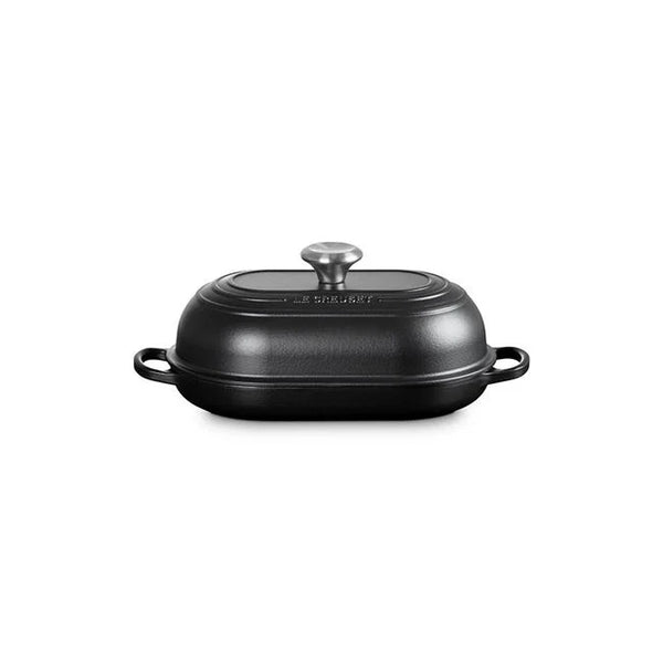 Le Creuset Cast Iron Signature 11.5" Oval Bread Oven - Licorice with SS Knob