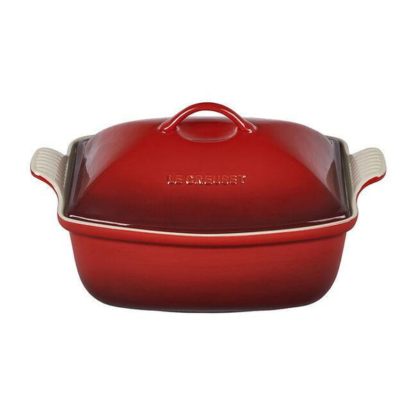 Le Creuset Stoneware Heritage 4.5qt Deep Covered Baker - Cerise (Red)