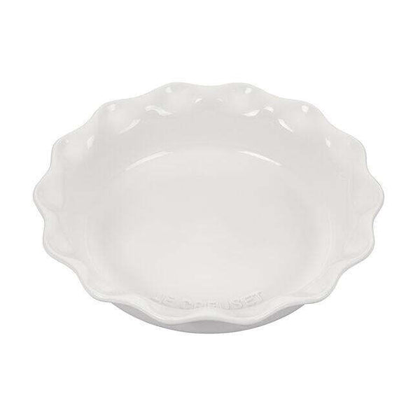 Le Creuset Stoneware Heritage Fluted 9" Pie Dish - White