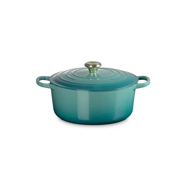 Le Creuset Signature Cast Iron 7.25qt Round Dutch Oven - Riviera with Light Gold Knob