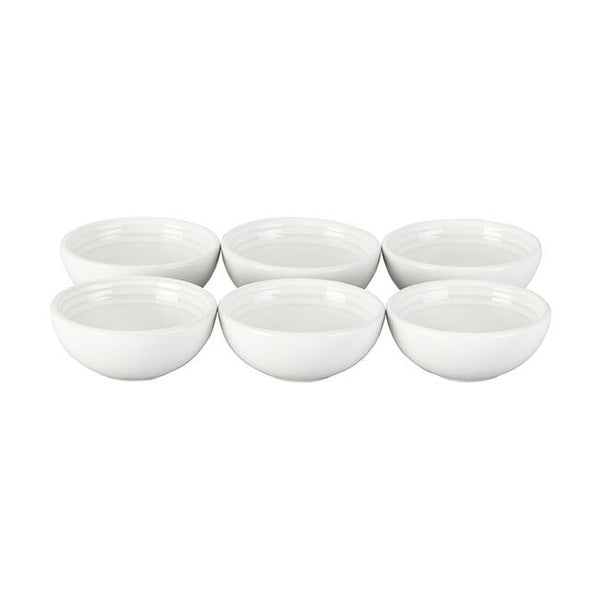Le Creuset Stoneware Pinch Bowl Set of 6 - White