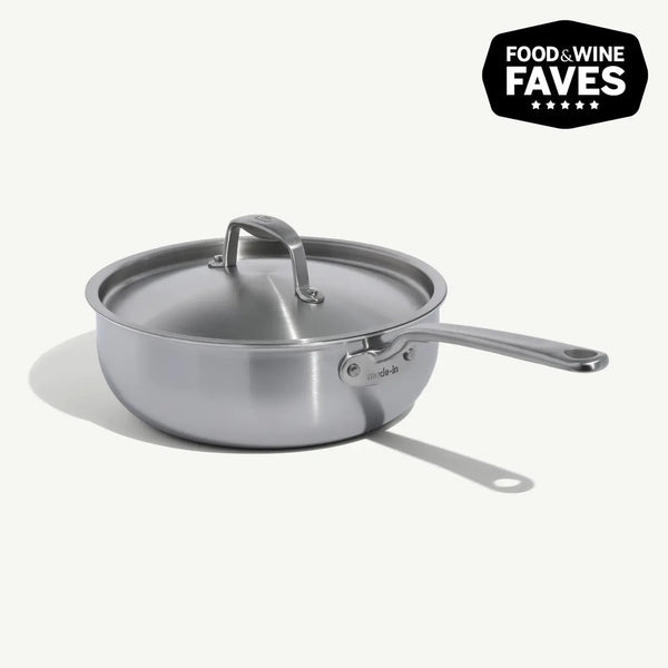 'Made In' Stainless Clad 3qt Saucier w/Lid