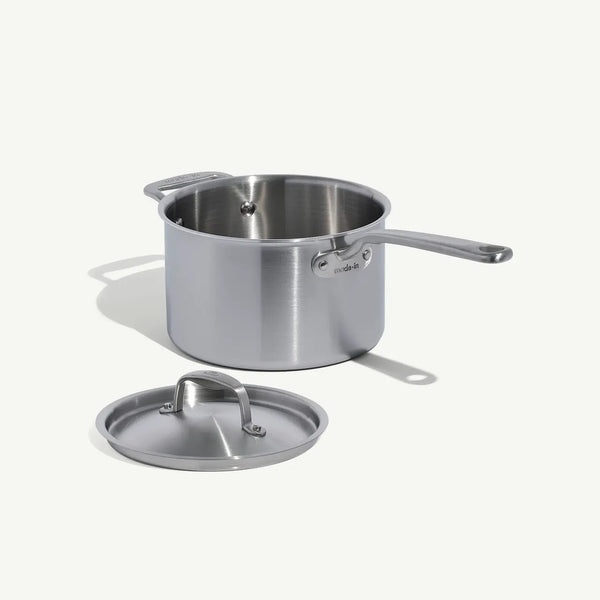 'Made In' Stainless Clad 4qt Saucepan w/Lid