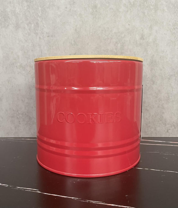 TYPH Canister Red Cookie Bamboo lid