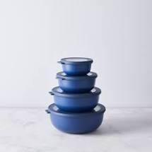 Bowls Shallow Set/4 Denim W/LIDS