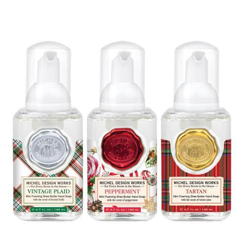 Vintage Plaid, Peppermint, Tartan Mini Foaming Soaps Set/3
