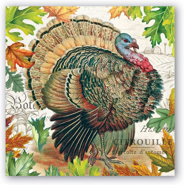 Michel Design Works Cocktail Napkins - Fall Harvest Turkey