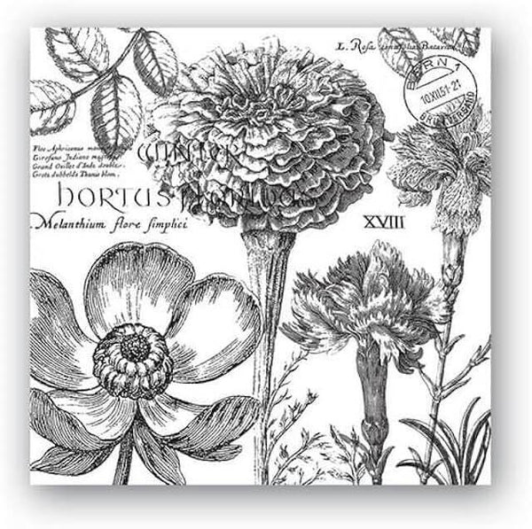 Michel Design Works Cocktail Napkins - Flower Noir