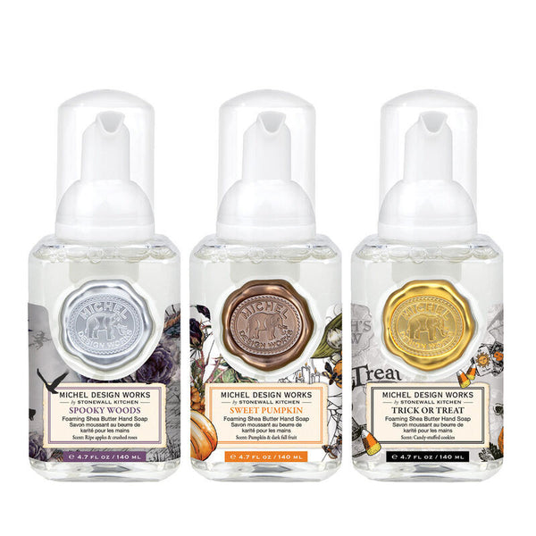 Michel Design Works Mini Foaming Hand Soap Set of 3 - Halloween - Spooky Woods, Sweet Pumpkin & Trick or Treat