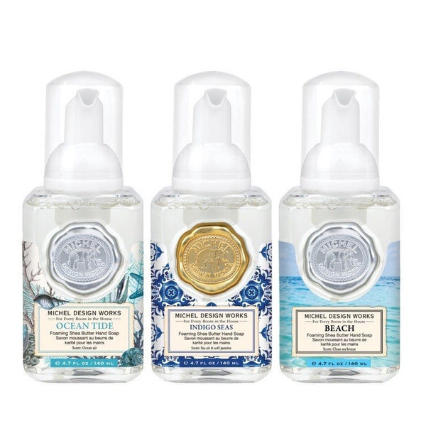 Michel Design Works Mini Foaming Hand Soap Set of 3 - Seaside - Ocean Tide, Indigo Seas & Beach