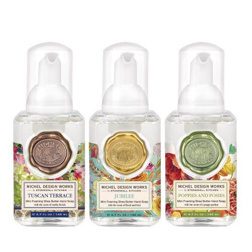 Michel Design Works Mini Foaming Hand Soap Set of 3 - Tuscan Terrace, Jubilee,  Poppies & Posies