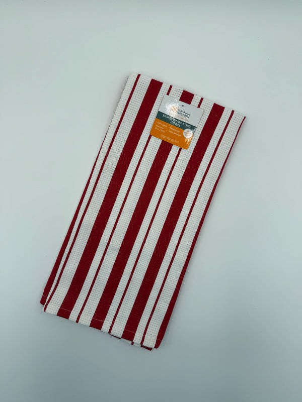 Mu Kitchen Basket Weave Towel - Crimson