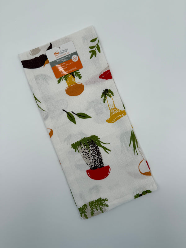 Mu Kitchen Cotton Designer Tea Towel - Shrooms