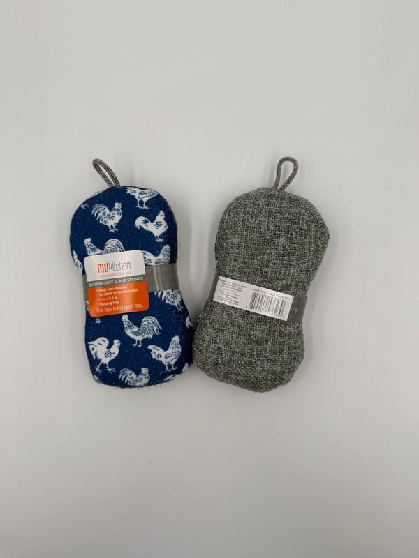 Mu Kitchen Designer Scrub Sponge - Blue Rooster