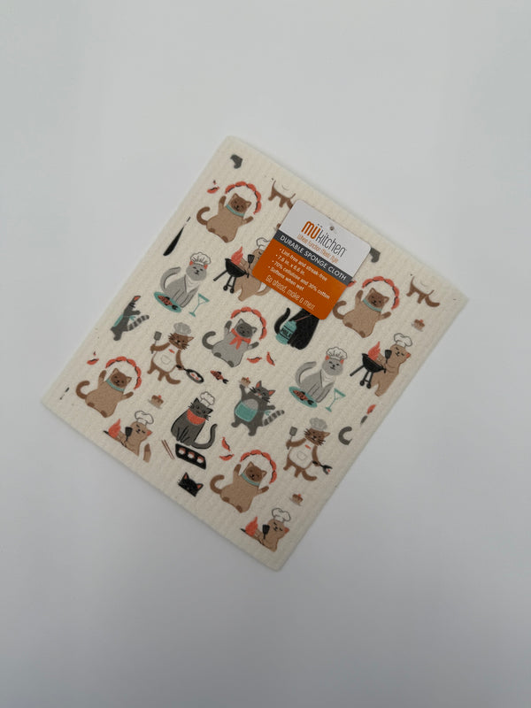Mu Kitchen Designer Swedish Sponge Cloth - Culinary Cats