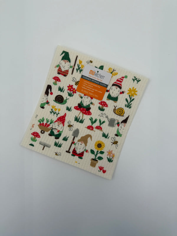 Mu Kitchen Designer Swedish Sponge Cloth - Garden Gnomes