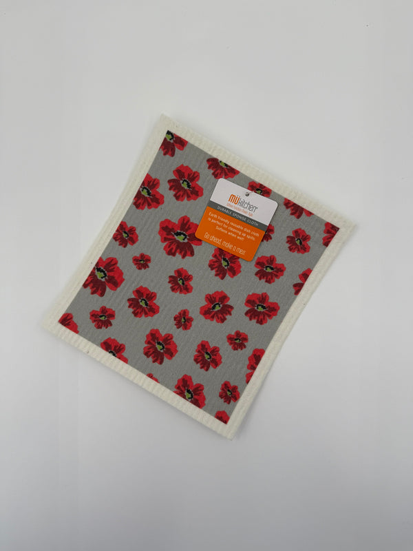 Mu Kitchen Designer Swedish Sponge Cloth - Poppy