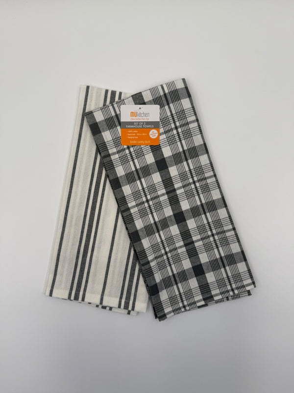 Mu Kitchen Farmhouse Tea Towels Set of 2  - Stainless