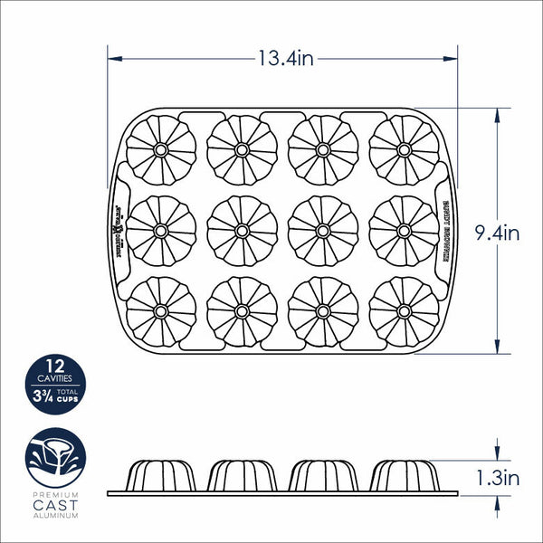 Nordic Ware ProCast Bundt Brownie Pan