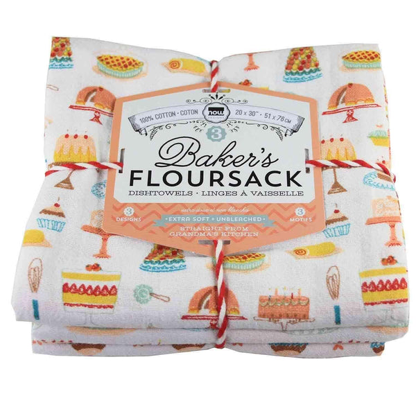 Flour Sacks Set/3 Cake Walk